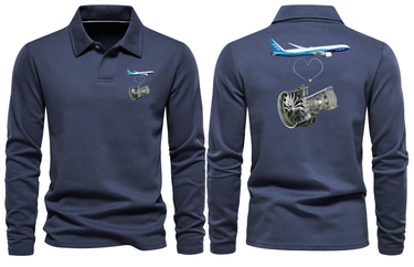 BOEING 777 LONG SLEEVE POLO